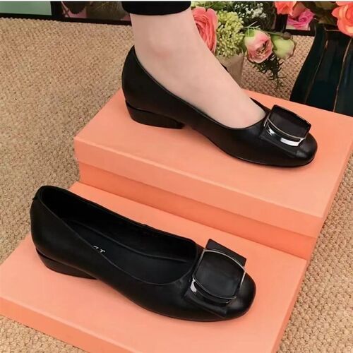 Women Flats Shoes 2023 Casual Solid Color Slip On Lady Squar