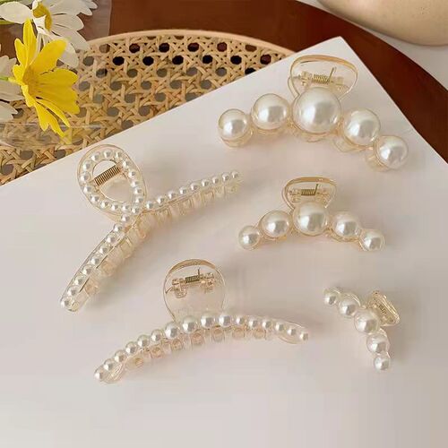 Small Pearl Hairpin Back Head Shower Grab Clip Large Elegant