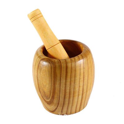 Household Manual Solid Wood Garlic Masher, Bamboo Garlic Mor