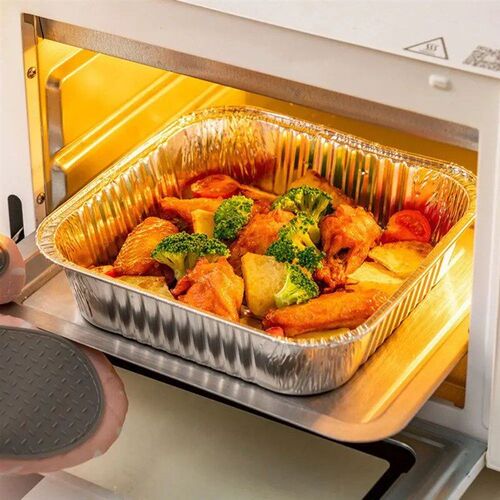 10Pcs 6/7/8 Inch Food Tin Foil Tray Non-stick Reusable Alumi