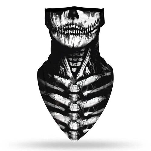 Halloween Skull Death Punk Scary Cosplay Face Mask Neck Scar