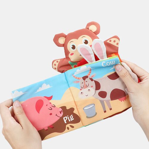 Hand Puppet Fabric Books Newborn Baby Educational Cloth Book