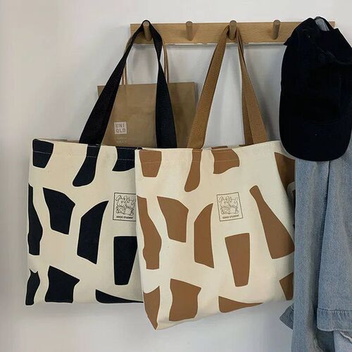 Women Canvas Shopping Bags Eco Reusable Foldable Shoulder Ba