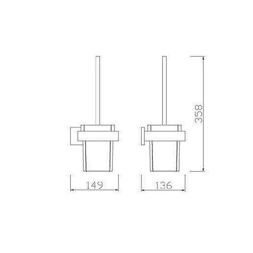 Modern Stainless Steel Wall Mounted Toilet Brush Holder Shel