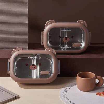 Stainless Steel Childrens Lunch Box 2 Compartments