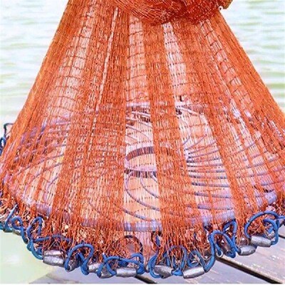 1Pcs Cast Network with Steel Pendant Nylon Braided Line