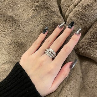 Zirconia Fashion Irregular For Women Rings Multilayer Open
