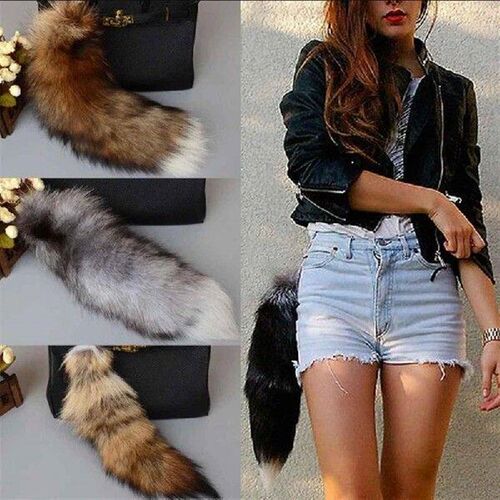 Cute Animal Tail Keychain Personalized Fur Pendant Key