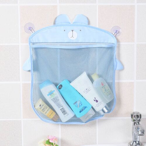 Baby Bathroom Mesh Bag Sucker Design Suction Basket Cartoon
