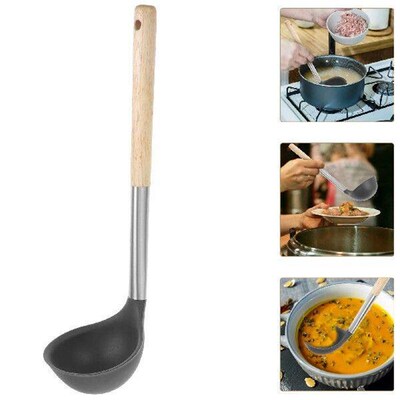 Silicone Spoon Stainless Cookware Wok Utensils Wood Nessie