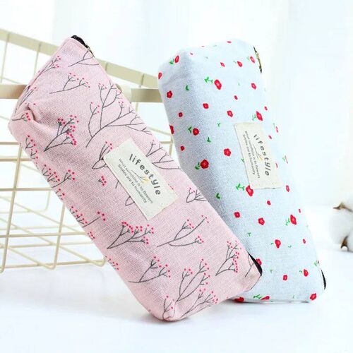 Cute Kawaii Floral Flower  Zipper Pencil Cases Lovely Fabric