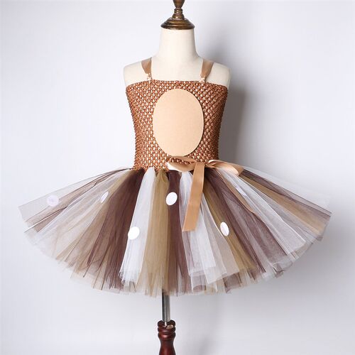 Deer Tutu Dress Girl Christmas Dresses with Headband Kids Ha