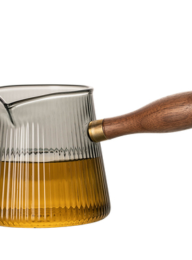 青灰色侧把公道杯加厚玻璃茶漏装一体茶海高档带过滤公杯分茶器