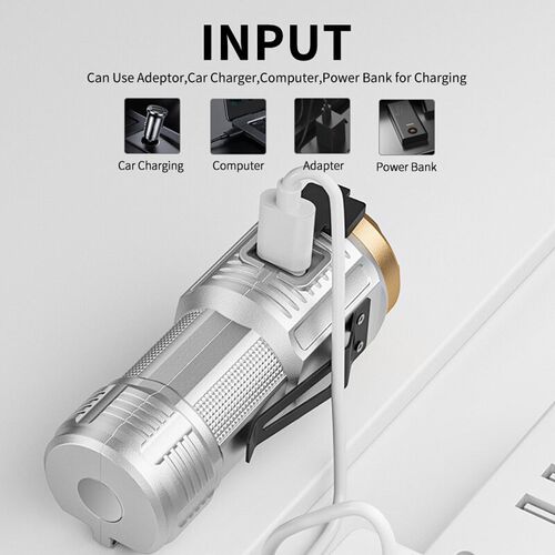 Mini fixed focus high brightness three-lamp flashlight