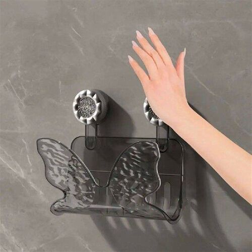 Plastic Corrugated Suction Cup Pot Lid Rack Punch-free Wall