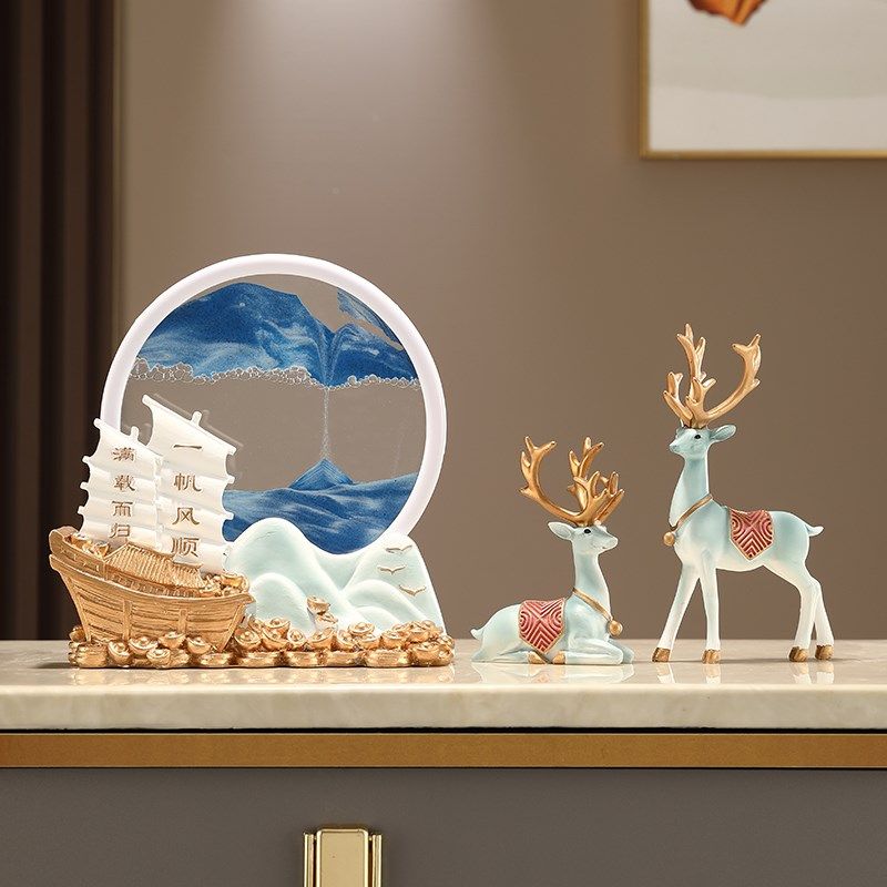 一帆风顺帆船摆件流沙画开业乔迁礼品办公室电视酒柜家居客厅装饰,家居饰品,装饰摆件,淘宝优惠券,粉丝福利购,淘宝优惠卷