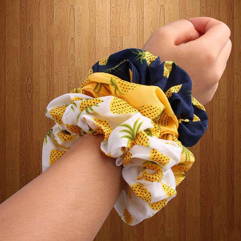 Korean Women Hearwear Girls Hair Tie Striped Lady Scrunchie图片
