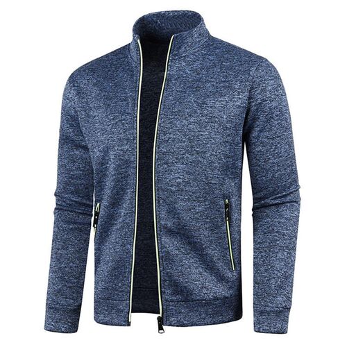 Mens Long Zipper Sweater Sleeve Thin Velvet Fashion Top Swe