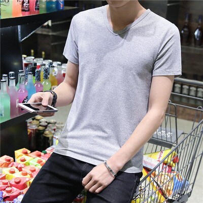 Wholesale Price VNeck Round Neck Mens Tshirt Loose Summer Qu