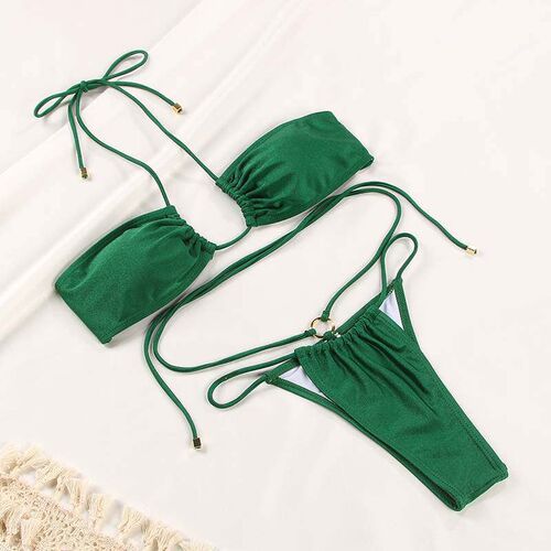 Folds Bikini 2021 Swimsuit Push Up Bikini Set Bathing Suit W