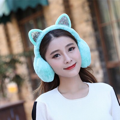 Winter Cat Rabbit Fox Animal Ears Warmer Earmuffs Women Fluf