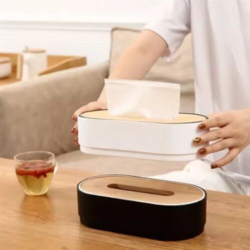 Tissue Box Holder Bamboo Cover Toilet Paper Box Napkin Holde