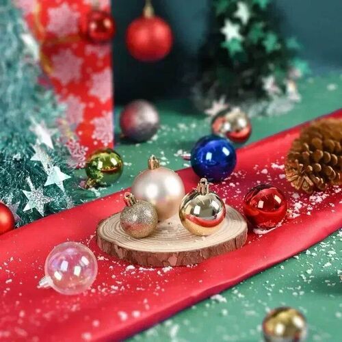 24Pcs 3/4/6CM Christmas Balls Big Ball Christmas Tree Pendan
