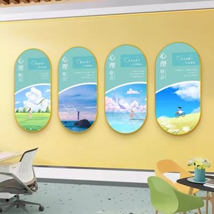 心理咨询室挂图壁画心灵驿站文化墙辅导室布置装饰画心理学挂画