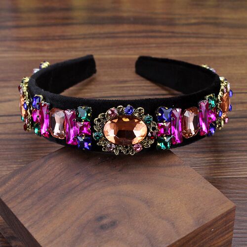 vintage sparkly colorful crystal headband rhinestone diamant