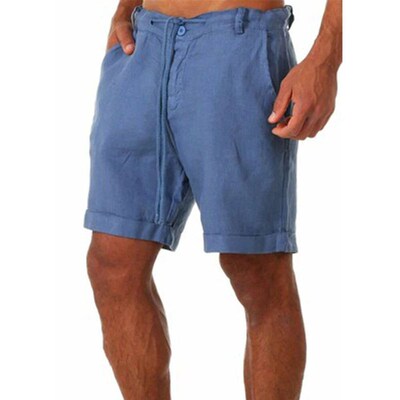 KB 2024 New Mens Cotton Linen shorts Pants Male Summer Brea