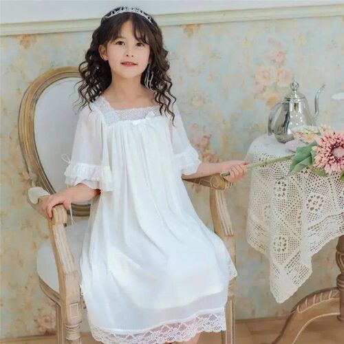 Palace Style Baby Girl Princess Nightdress Spring Summer Sho