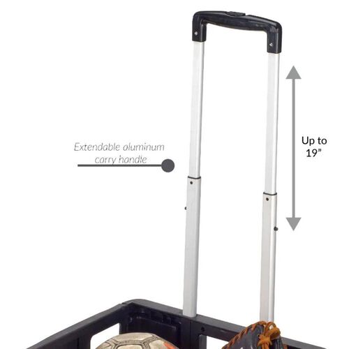 Tote Bin Collapsible Utility Cart in Black Polypropylene Por