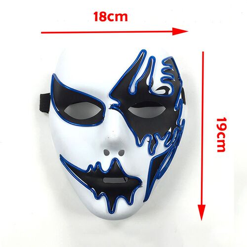Neon Light LED Mask LED Halloween Scary Mask Cosplay Party M