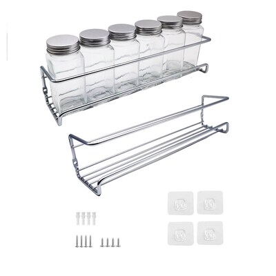 Waterless Punching Iron Kitchen Seasoning Bottle Storage Rac