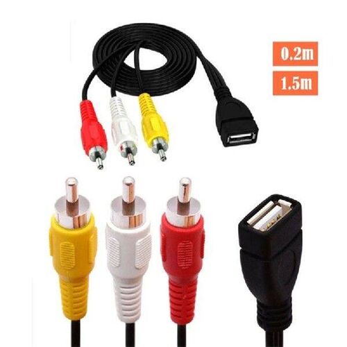 USB A Female to 3RCA omposite Adapter Converter Cable Cord