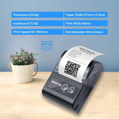 58mm Portable Printer Thermal Label Printer Wireless Receipt