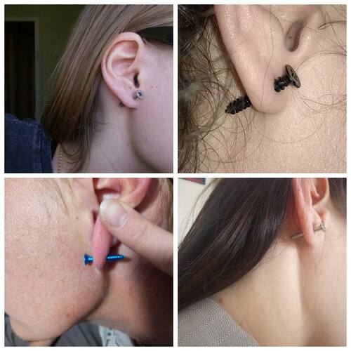 2PC Punk Men & Women Stud Earring Anti Allergic Stainless St