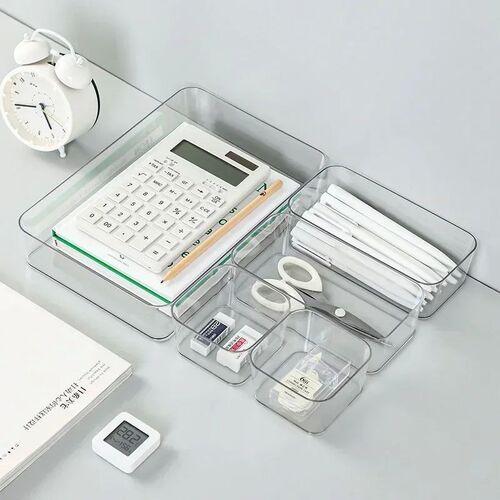 Transparent Box Storage Organizer Desk Plastic Storage Box C