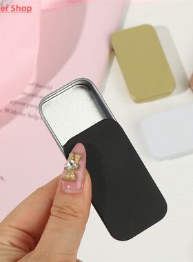 1 Pcs Metal Rectangular Empty Mini Tin Box Tinplate Push Can
