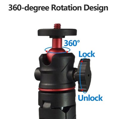 Extendable Desktop Tripod Handle Grip Stand With Flexible Ba