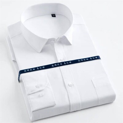 Mens Classic Long Sleeve Solid/striped Basic Dress Shirts S