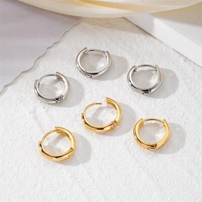 Simple Geometric Cshaped Earring Sets 3 Pairs Fashionable Hi