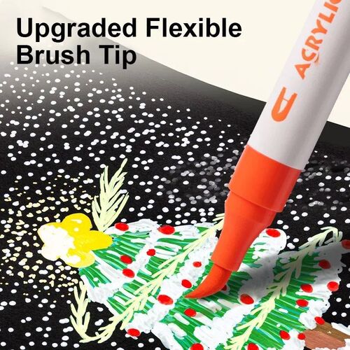 Deli Paint Markers Dual Tip Quick Drying Acrylic Marker Pens
