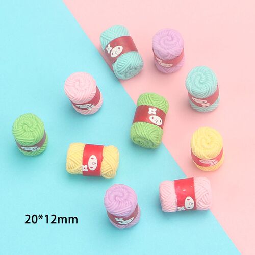 Mix 10cps/pack Cute Mini Sewing Wool Ball Resin Cute Charms