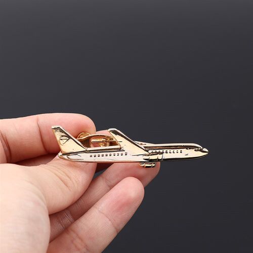 Airplane Shape Men Tie Clip Pilot Business Men Necktie Clip