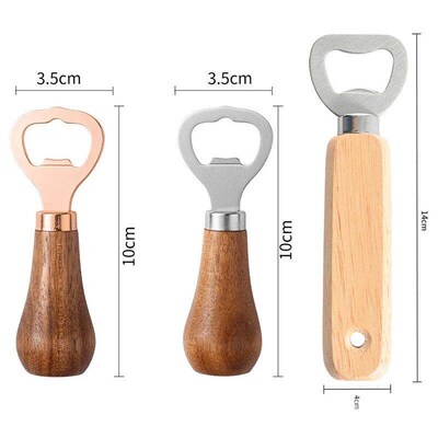 Stainless Steel Bottle Opener with Real Acacia Wood Handle,