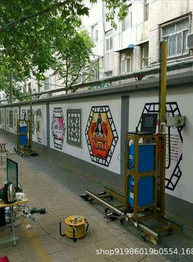 全自动墙体喷绘彩绘机厂家户外墙壁画喷绘机室内墙uv打印机印花机