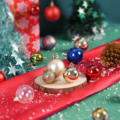24Pcs Christmas Balls 4/6CM Big Ball Christmas Tree Pendant