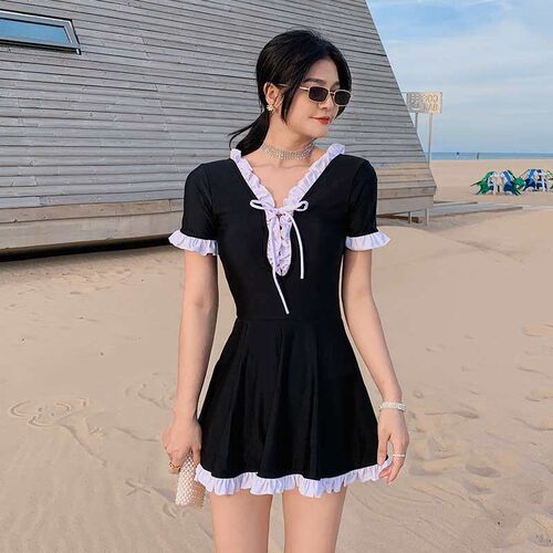 Hot Spring Swimsuit Womens Conservative one-piece skirt New