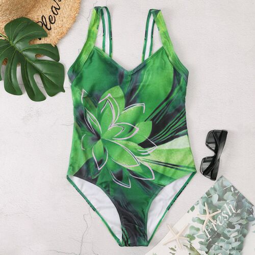 One Piece Large Swimsuits Closed Plus Size Swimwear Female B